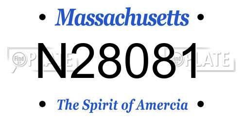 N28081 Massachusetts License Plate