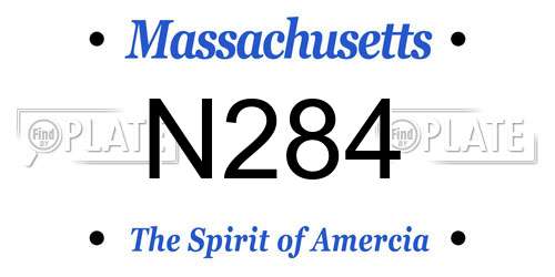 N284 Massachusetts License Plate