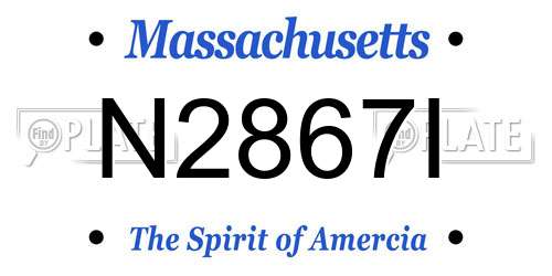 N2867I Massachusetts License Plate