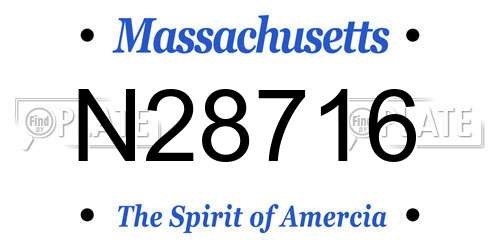 N28716 Massachusetts License Plate