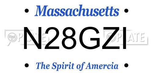 N28GZI Massachusetts License Plate