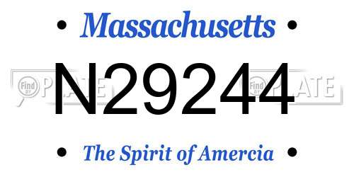 N29244 Massachusetts License Plate