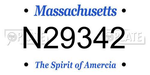 N29342 Massachusetts License Plate