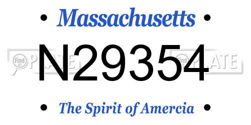 N29354 Massachusetts License Plate