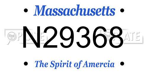 N29368 Massachusetts License Plate