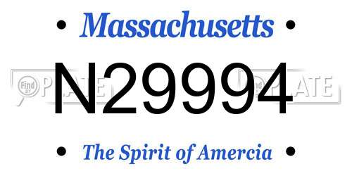N29994 Massachusetts License Plate