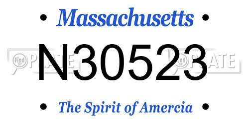N30523 Massachusetts License Plate