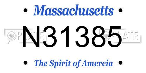 N31385 Massachusetts License Plate