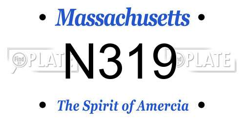 N319 Massachusetts License Plate