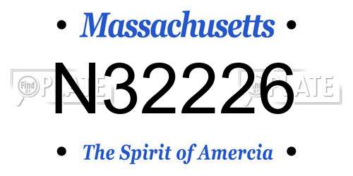 N32226 Massachusetts License Plate