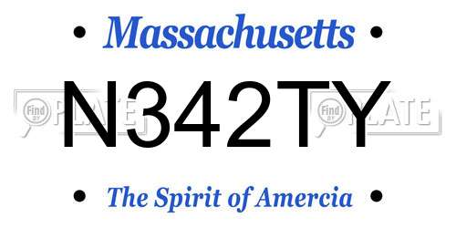 N342TY Massachusetts License Plate