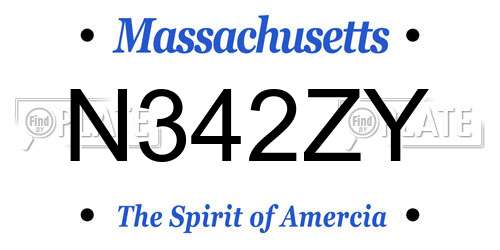N342ZY Massachusetts License Plate