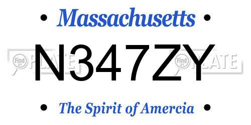 N347ZY Massachusetts License Plate