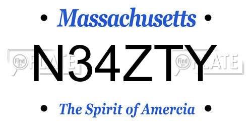 N34ZTY Massachusetts License Plate
