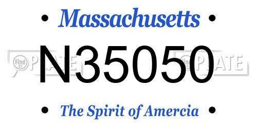 N35050 Massachusetts License Plate