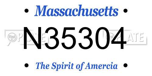 N35304 Massachusetts License Plate