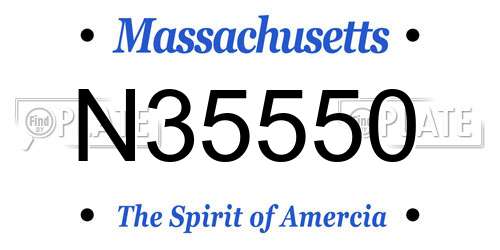 N35550 Massachusetts License Plate