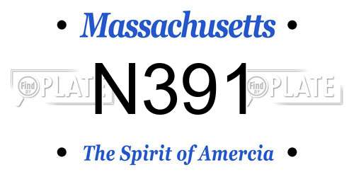 N391 Massachusetts License Plate