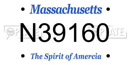 N39160 Massachusetts License Plate