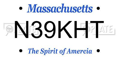 N39KHT Massachusetts License Plate