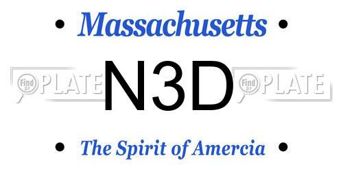 N3D Massachusetts License Plate