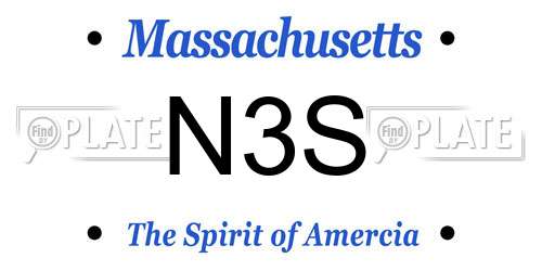 N3S Massachusetts License Plate