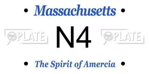 N4 Massachusetts License Plate