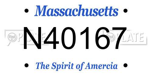 N40167 Massachusetts License Plate