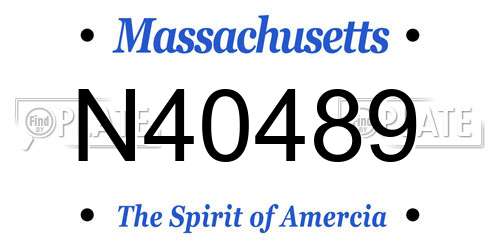 N40489 Massachusetts License Plate