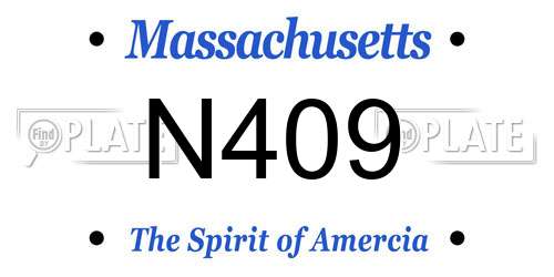 N409 Massachusetts License Plate