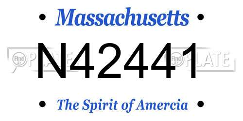 N42441 Massachusetts License Plate