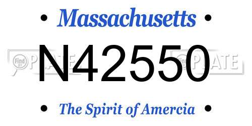 N42550 Massachusetts License Plate