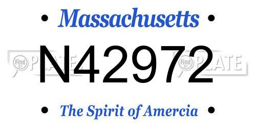 N42972 Massachusetts License Plate