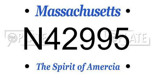 N42995 Massachusetts License Plate