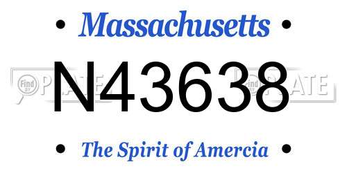 N43638 Massachusetts License Plate