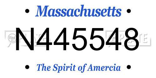 N445548 Massachusetts License Plate