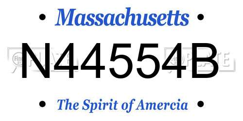 N44554B Massachusetts License Plate