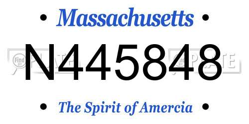 N445848 Massachusetts License Plate
