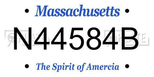 N44584B Massachusetts License Plate