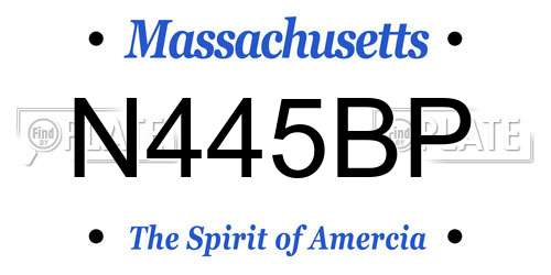 N445BP Massachusetts License Plate