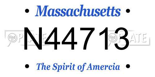 N44713 Massachusetts License Plate