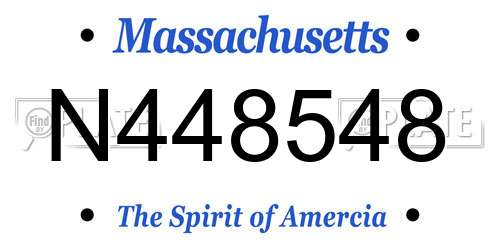N448548 Massachusetts License Plate