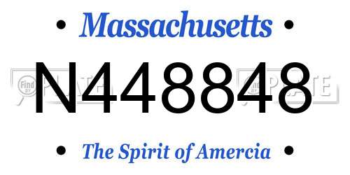 N448848 Massachusetts License Plate