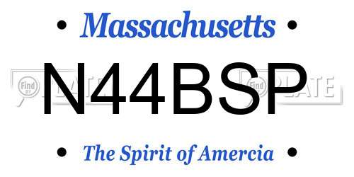 N44BSP Massachusetts License Plate