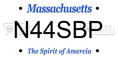 N44SBP Massachusetts License Plate