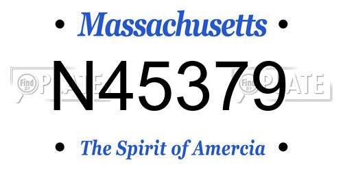 N45379 Massachusetts License Plate