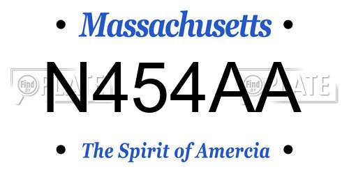 N454AA Massachusetts License Plate