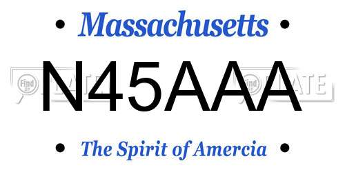 N45AAA Massachusetts License Plate