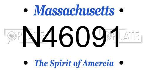 N46091 Massachusetts License Plate