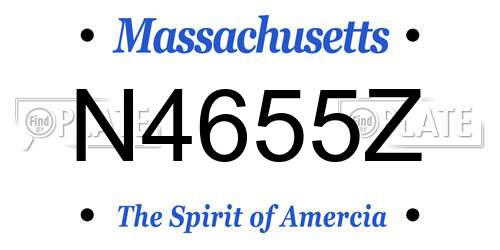 N4655Z Massachusetts License Plate